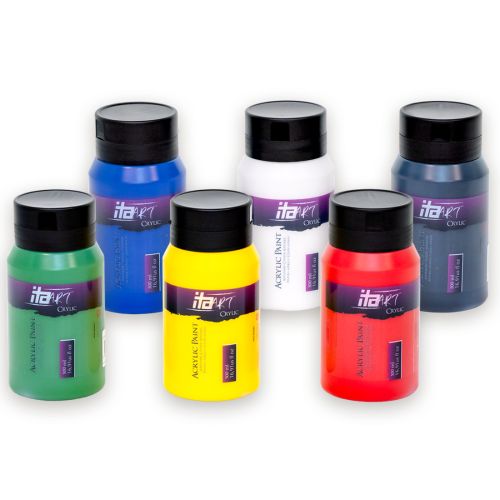 Комплект акрилни бои ITA ART 6x500ml