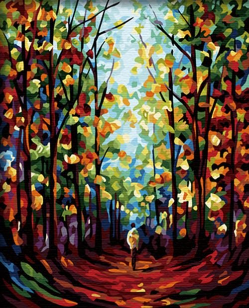 Рисуване по номера - Есен в цвят, 40х50см