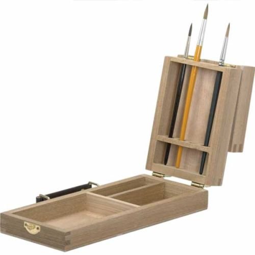 Дървена кутия за моливи и четки